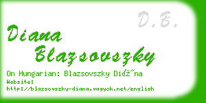 diana blazsovszky business card